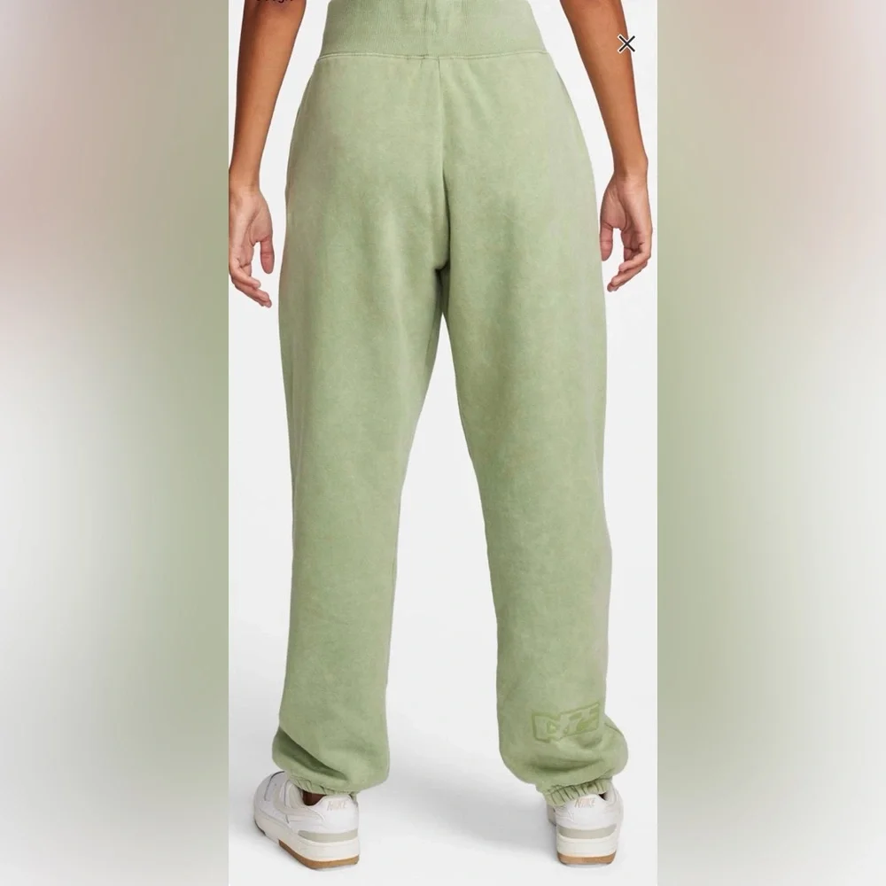 Nike Phoenix Fleece Joggers Washed‎ Green High Rise Sweatpants Size S Womens